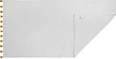 Полотенце банное для ванной 70х140 см из коллекции Essential для тела хлопковое белое с кисточками цвета карри TK23-BT0005 – фото 1