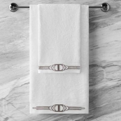 Набор полотенец Арт Лайн 2 шт, белый с коричневым, 1005.00045 – фото 1