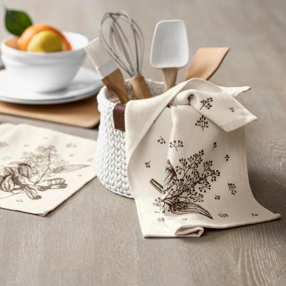 Ольми экрю-кор Полотенце кухонное 30х50, 100% хлопок, 1пр – фото 1