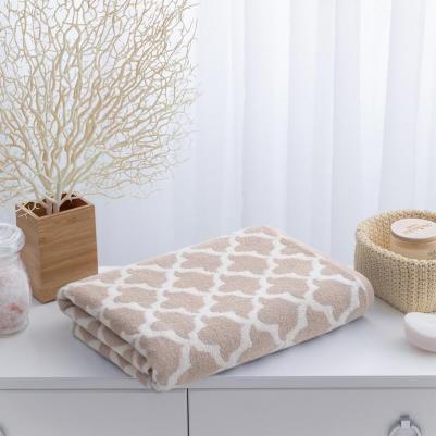 Полотенце махровое Treviso 50х33 см 450 г/кв.м бежевое/белое – фото 2