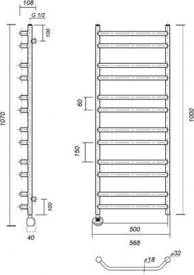 Лаура П12 электрический 100x50 – фото 11