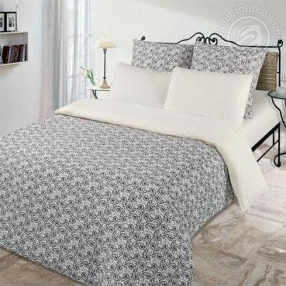 Пододеяльник 2 спальный 175х215 см трикотаж Завиток белый – фото 1