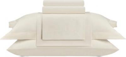 Постельное белье Vip из Oднотонного Сатина 2 Сп. 200x220 Кремовый – фото 3