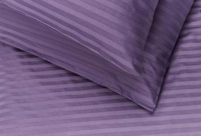 комплект постельного белья Сатин-страйп, черника, евро евро мл – фото 1
