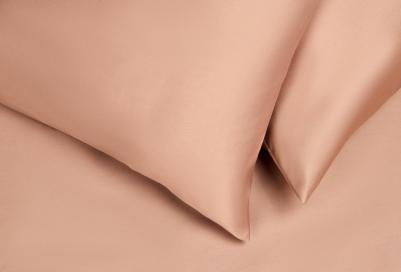 Постельное белье 1,5-спальный комплект из сатина, 100% хлопок, однотонный кофе – фото 1