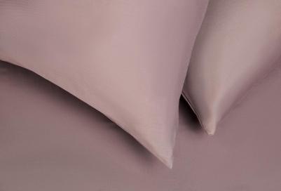 Постельное белье 2-спальный комплект из сатина, 100% хлопок, однотонный серо-сиреневый – фото 3