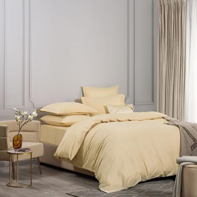 Комплект постельного белья Люкс бежевый Полуторный – фото 3