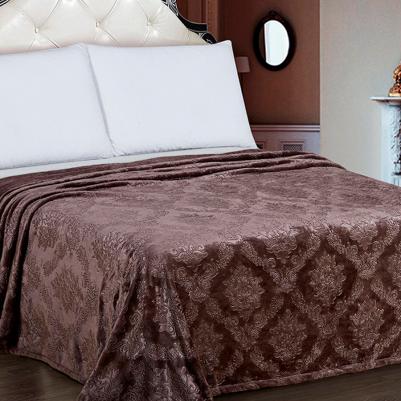 Плед евро 200x220 Parma велсофт коричневый – фото 1