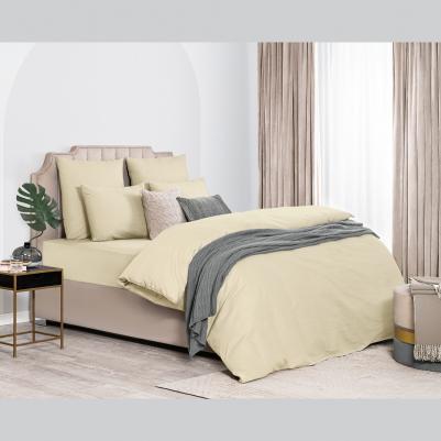 Комплект постельного белья Лорено Двуспальный евро бежевый