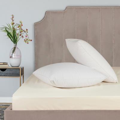 Комплект постельного белья Лорено Двуспальный евро бежевый – фото 4