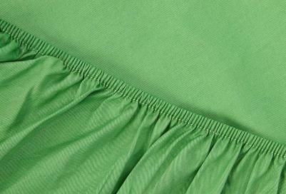 Простыня натяжная на резинке 160х200х23 Моноспейс, сатин, зеленый – фото 3