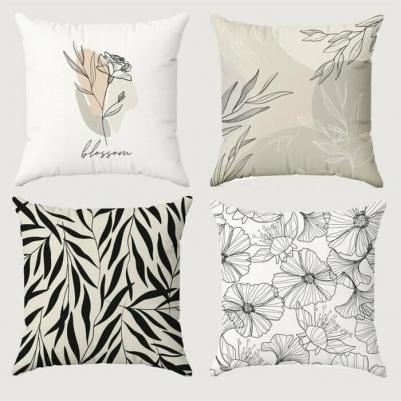 Набор декоративных наволочек "Eucalyptus" - 4 шт, 40х40 см, велюр