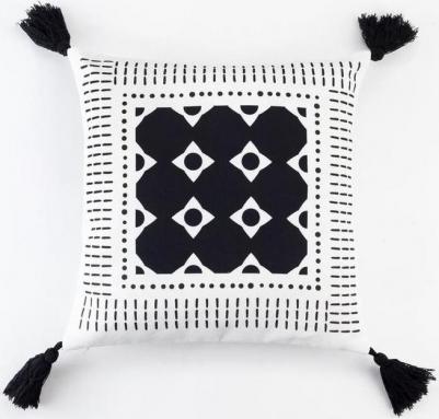 Наволочка декор с кисточками марокко круги 40х40см хлопок
