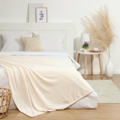 Плед молочный 200х220 см корал-флис 220 гр/м2