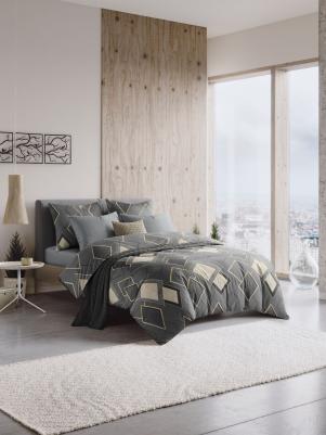 Комплект постельного белья, Rhomb, 1.5 спальный с нав. 70х70 см, Поплин – фото 6