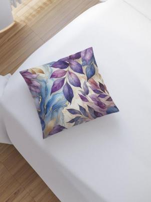 Наволочка декоративная на молнии, чехол на подушку Листья в мраморе 45x45 см sl_sd1923 станет стильным дополнением интерьера.Изготовлена