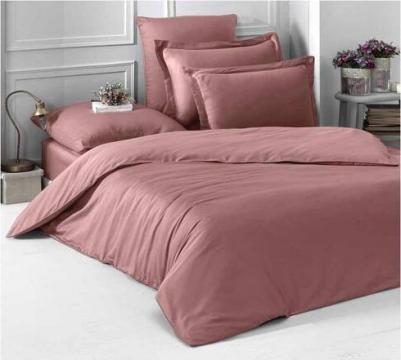 Постельное белье cатин однотонный "LOFT" "Темно-Синий"; Евро – фото 1