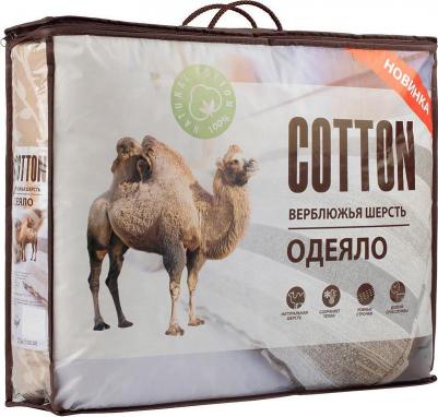 Одеяло Cotton 2 спальное 172x205 см, Зимнее, с наполнителем Верблюжья шерсть – фото 1