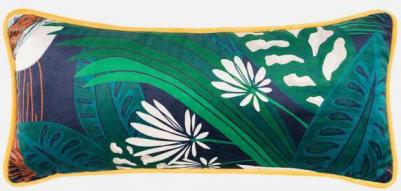 Декоративная наволочка желтая, зеленая с рисунком 45х20 см Shangri La – фото 1