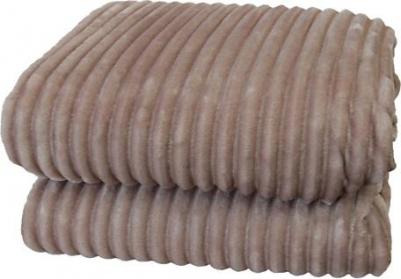 Плед Полоски 200*220 см велсофт беж 100% полиэстер – фото 1