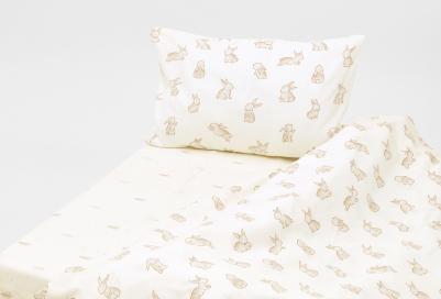 Детское постельное белье Зайчики, бязь, для новорожденных, наволочка 40х60, 100% хлопок – фото 1