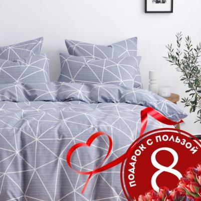 Комплект постельного белья Грань поплин, 2 спальный/евро, 2 наволочки 50x70 см – фото 8