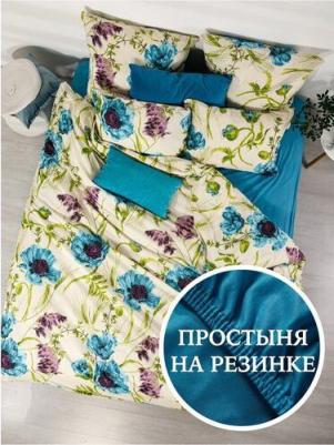 Постельное Белье Маки 70116-2+811 Поплин 1.5 сп. с пр. на резинке