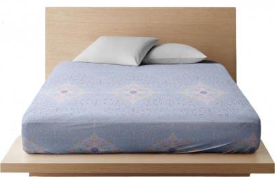 Простыня на резинке Витраж голуб. осн. 7314-1 Бязь. 200х200х20 – фото 1