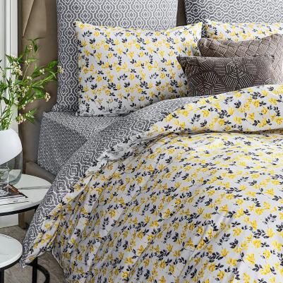 Комплект постельного белья "амаль" Евро, бамбук-хлопок, желтый 200х210-1/230х250-1/50х70-2/70х70-2, 6пр – фото 7