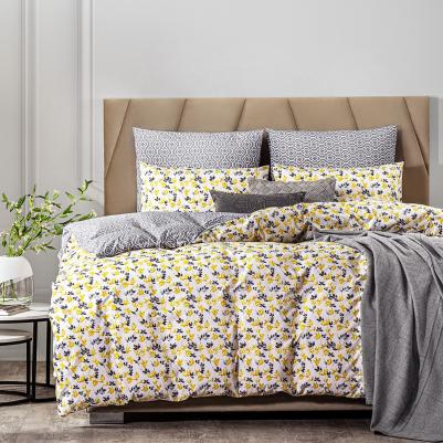 Комплект постельного белья "амаль" Евро, бамбук-хлопок, желтый 200х210-1/230х250-1/50х70-2/70х70-2, 6пр