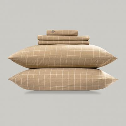 Комплект постельного белья Двуспальный "Вальбо" 175х205-1/240х260-1/50х70-2/70х70-2 сатин, варёный хлопок, бежевый – фото 3