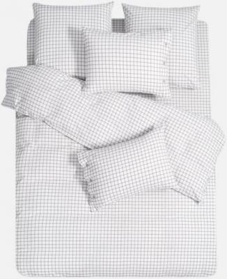 Комплект постельного белья Евро "Вальбо" 200х220-1/240х260-1/50х70-2/70х70-2 сатин, варёный хлопок, белый, черный – фото 3