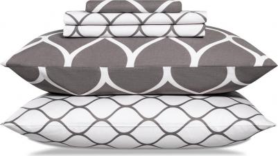 Комплект постельного белья Харди Двуспальный евро серый – фото 7