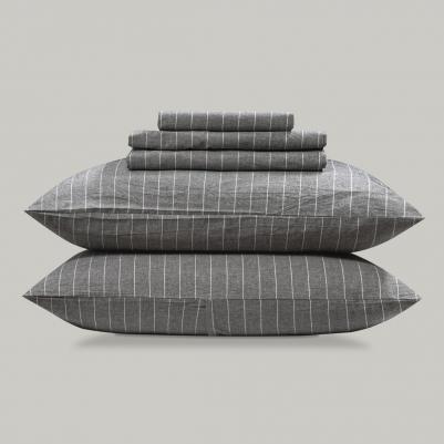 Комплект постельного белья Вальбо серый/белый Семейный – фото 11