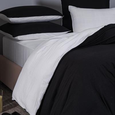 Комплект постельного белья Юко черный/белый двуспальный евро – фото 3