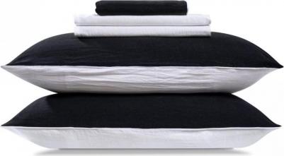 Комплект постельного белья Юко черный/белый полуторный – фото 2