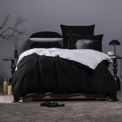 Комплект постельного белья Юко черный/белый полуторный