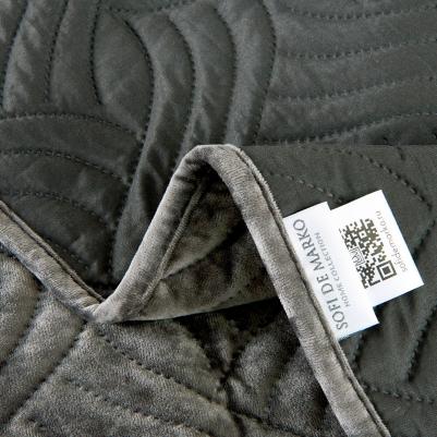 Покрывало бархатное Деварта с наволочками, стоун – фото 3