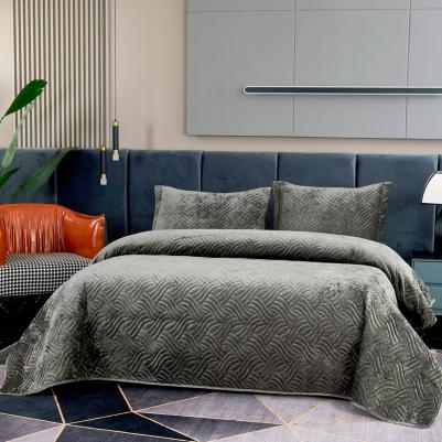 Покрывало бархатное Деварта с наволочками, стоун – фото 6