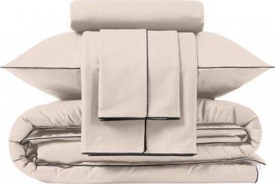 Антибактериальный комплект постельного белья Antibacterial Bed Linen Set, ЕВРО. Цвет: "Песчаный берег" – фото 12