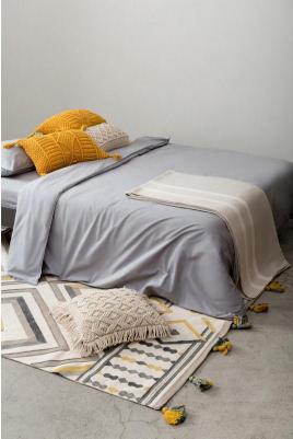 Чехол на подушку макраме с бахромой бежевого цвета из коллекции Ethnic, 45х45 см, TK21-CC0014 – фото 1