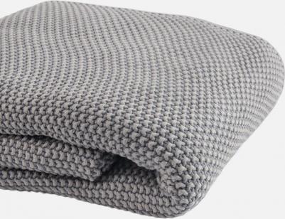 Плед из стираного хлопка серого цвета из коллекции Essential, 130х180 см, TK22-TH0008 – фото 2