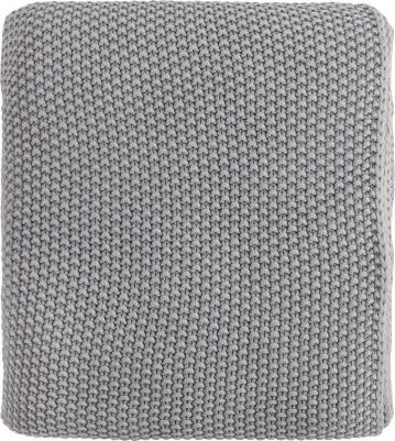 Плед из стираного хлопка серого цвета из коллекции Essential, 130х180 см, TK22-TH0008 – фото 4