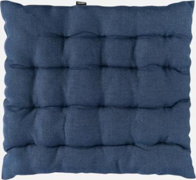 Подушка на стул из стираного льна синего цвета из 40х40x4 см TK22-CP0001