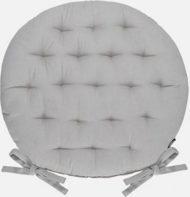 Подушка на стул круглая 40 см из хлопка с завязками серого цвета Essential TK24-CP0009 – фото 1