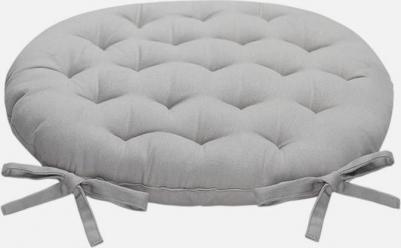 Подушка на стул круглая 40 см из хлопка с завязками серого цвета Essential TK24-CP0009 – фото 2