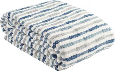 Покрывало из хлопка в полоску из коллекции Ethnic, 230х250 см
