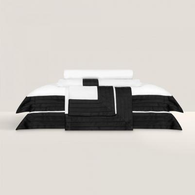 Эдем бел с черной отстр. КПБ 145х200-1/200х230/50х70-2, 4 пр, 100% Sensotex эвкал. вол – фото 10