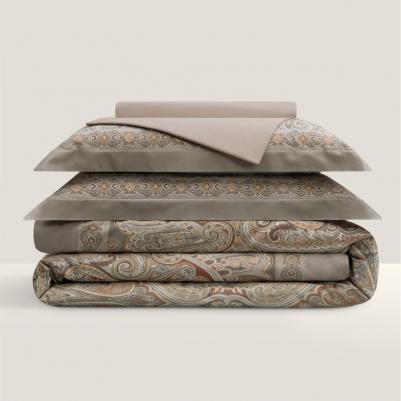 Комплект постельного белья Алькан коричневый Евро – фото 8