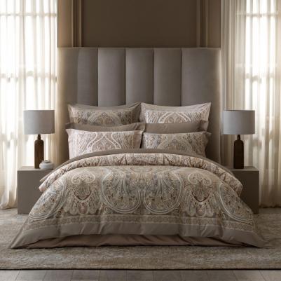 Комплект постельного белья Алькан коричневый Кинг сайз